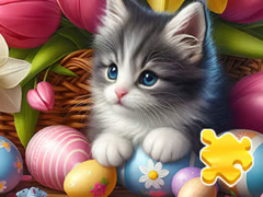 Joc Jigsaw Puzzle: Easter Cat