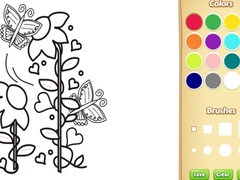 Joc Butterflies and Flowers Coloring Book for Kids