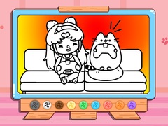 Joc Coloring Book: Toca Life With Pusheen